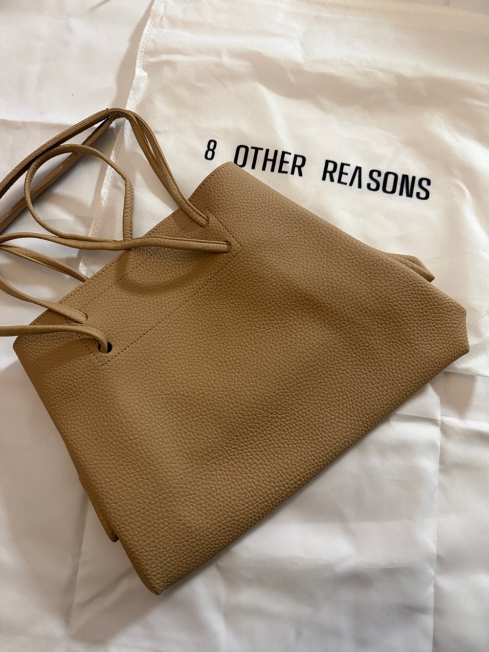 8 Other Reasons Caramel Tan Pebbled Leather Tote